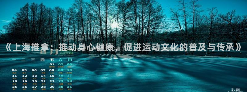 意昂的动画：《上海推拿：推动身心健康，促进运动文化的普及与传承》